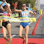 Women 20km - arrival of first two athletes