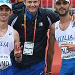 Men - 20 km - Massimo Stano e Marco De Luca con il Consigliere Federale Baldo dopo la gara