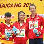 Women - 10 km junior - Il podio individuale con Jiayu Yang, Dandan Duan, Anezka Drahotova