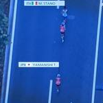 20 km men - Stano force the pace on Yamanishi and Ikeda (from JPN TV)
