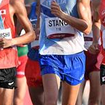 20 km men - The leading pack 