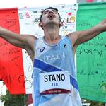 20 km men - Stano with the flag of Italy
