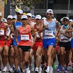 20 km men - The pack after the start