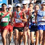 20 km men - The leading pack 