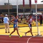 Boys 10.000 track walk: during the race