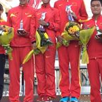 20 km men and women podium