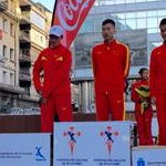 20 km men - Chen Ding, Wang Zhen and Cai Zelin on the podium