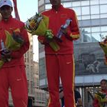 20 km men - Chen Ding, Wang Zhen and Cai Zelin on the podium