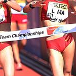 10km women U20 - L'arrivo congiunto di MA Zhenxia (CHN) e MA Li (CHN). Vittoria assegnata alla prima.