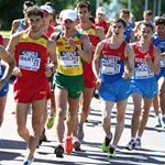 Men 20 km - Leading pack in first lap (photo by Giancarlo Colombo for Fidal)