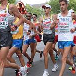 Men 20km: the pack during the race