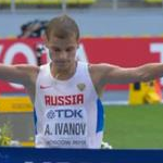 Men - Aleksandr Ivanov che vince la 20 Km. in 1:20:58 (by RAI-TV)