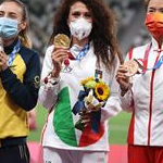 20 km women - Award Ceremony - Arenas, Palmisano, Liu