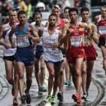 Men - 20 km - I leader della gara verso l'8° km