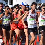 20 km men - In front of the pack Thorne and Gomez