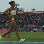 1st stage - 5.000m track walk girls: Xi Ricuo (CHN) during the race