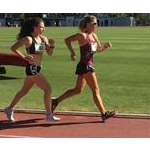 10.000m women - Alana Barber, Beki Smith and Claire Tallent leads