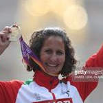 Women 50km - Ines Henriques during award ceremony