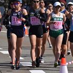 Women - The pack; leads Ai Michiguchi (#214) and Yuki Yoshizumi (#217)