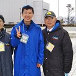 Men - Yuki Yamazaki with judges Nana Ui and Akira Fujisaki 