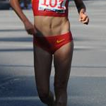 20 km women - Liu Hong during the race (photo by Manolo Teixeiro - ESP)