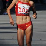 20 km women - Liu Hong during the race (photo by Manolo Teixeiro - ESP)