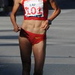 20 km women - Liu Hong during the race (photo by Manolo Teixeiro - ESP)