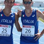 Boys race: Nicolas Fanelli (25) and Davide Marchesi (26) after the race