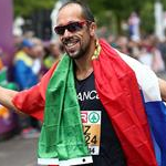 Men - 50 km - Diniz esulta per la vittoria