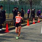 Women 20 km - Kumiko Okada ad un giro dall'arrivo