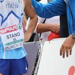 20km men - Stano and Coach Patrick Parcesepe after the arrival