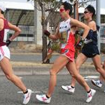 Men 20 km - Kobayashi (8) leads in front of Suzuki (1), Takahashi (2) and Arai (6)