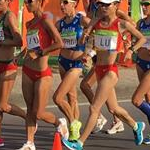 20 km women - Leading group at 10 km