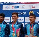 20km Men - The podium (Barrondo Xuc José Alejandro, Ortiz Flores Jose Eduardo, Calel Sis Jose Oswaldo)