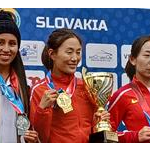 20km Women - The podium (Kimberly Garcia, Qieyang Shenjie, Li Maocuo)