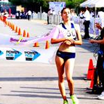 Women U20 10km: arrival of winner Alegna Aryday Gonzalez Munoz