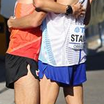 35km Men - Masatora Kawano and Massimo Stano after the arrival