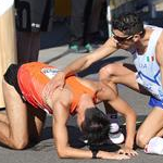 35km Men - Masatora Kawano and Massimo Stano after the arrival