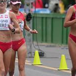 35km women - Katarzyna Zdzieblo, Kimberly Garcia-Leon and Qieyang Shenjie during the race