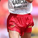 50 km Men - L'arrivo di Jesus Angel Garcia a quasi 46 anni (9°) alla sua 12° partecipazione ad un Campionato Mondiale